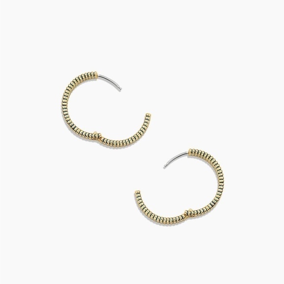 Gorjana New 18k‎ Gold Plated Brass Catalina Enamel Hoops Navy - Picture 2 of 5